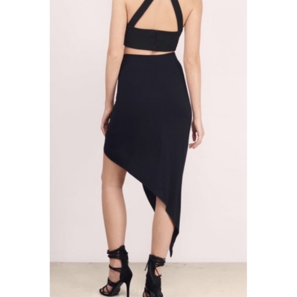 Tobi hi low skirt jersey M S diagonal soft black - Picture 3 of 5